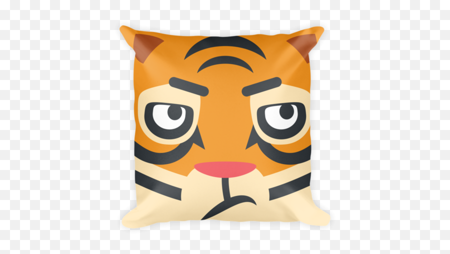 Tiger Emoji Pillow - Happy,Tiger Emoji