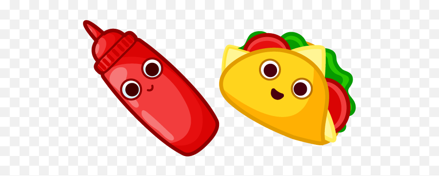 Cute Taco And Sauce - Taco Cursor Emoji,Taco Emoji Engine