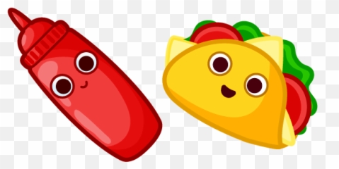 Cute Taco And Sauce - Taco Cursor Emoji,Taco Emoji Engine