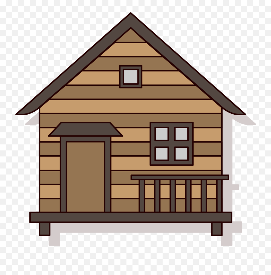 Download Log House Hut Forest Cottage - Cottage Cartoon Emoji,Rambler Emoticon