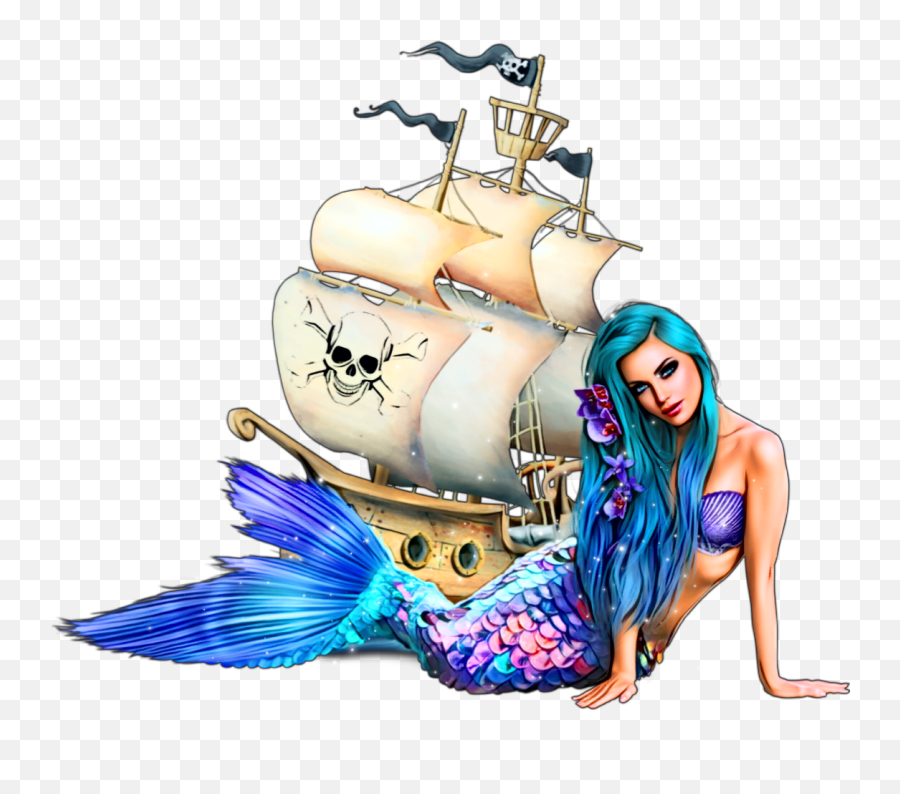 The Most Edited - Mermaid With Pirate Ship Png Emoji,Pirate Ship Emojis