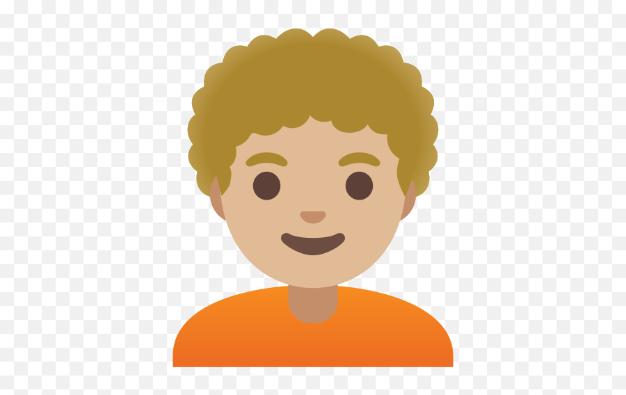 Tono De Piel Claro Medio Y Pelo Rizado - Persona Con Cabello Chino Dibujo Emoji,Emojis Saludando