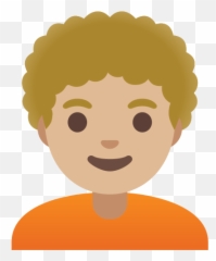 Tono De Piel Claro Medio Y Pelo Rizado - Persona Con Cabello Chino Dibujo Emoji,Emojis Saludando