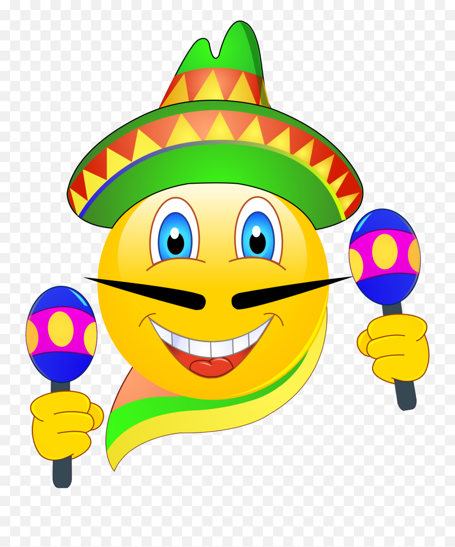 Mexican Emoji Decal - Happy,Mexican Mouse Emoticon