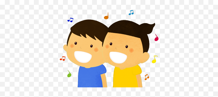 Singing Kids - Cute2u A Free Cute Illustration For Everyone Interaction Emoji,Blonde In Singing Emojis Comercial