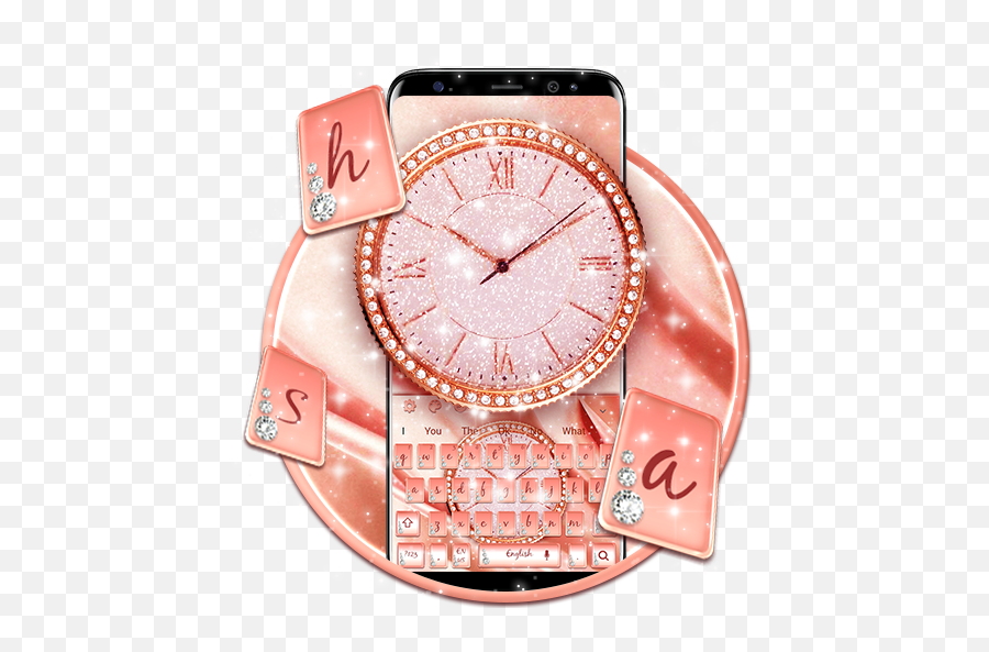 Rose Gold Watch Keyboard U2013 Apps I Google Play - Solid Emoji,Clock Watch Emojis