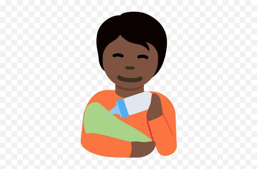 Person Feeding Baby Dark Skin Tone Emoji - Download For Happy,How To Draw The Baby Emoji