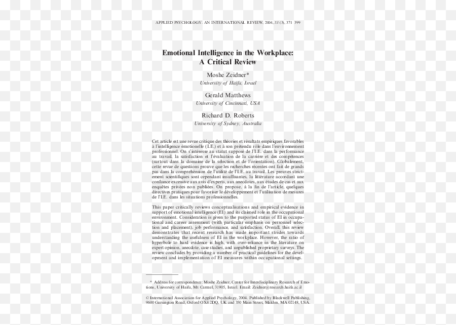 Pdf Emotional Intelligence In The Workplace A Critical - Emotional Intelligence In The Workplace A Critical Review Emoji,Sales Tap Into The Chemistry Of Emotions