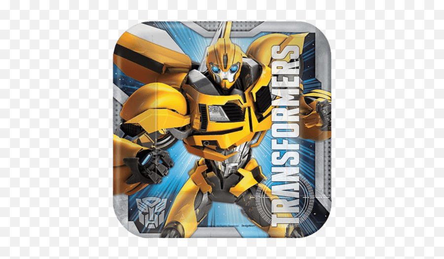 Transformers Small Party Plates - Birthday Transformer Emoji,Bumblebee Emoji