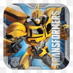 Transformers Small Party Plates - Birthday Transformer Emoji,Bumblebee Emoji