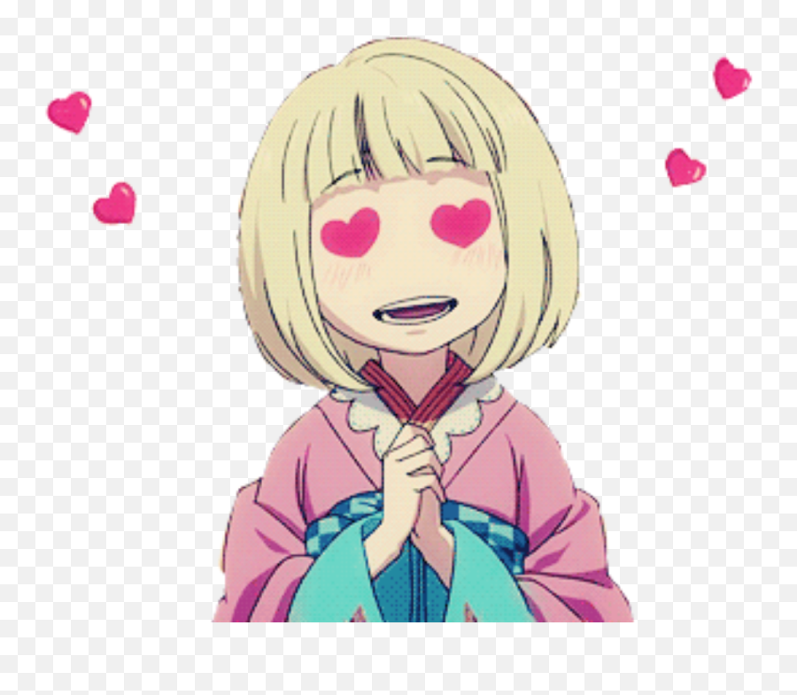 Download Hd Heart Eyes Anime - Anime Girl With Heart Eyes Emoji,Love Emoji Heart Eyes
