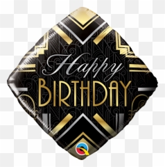 Happy Birthday Art Deco - Happy Birthday Elegant Black Man Emoji,Happy Birthday Emoticon Text Art