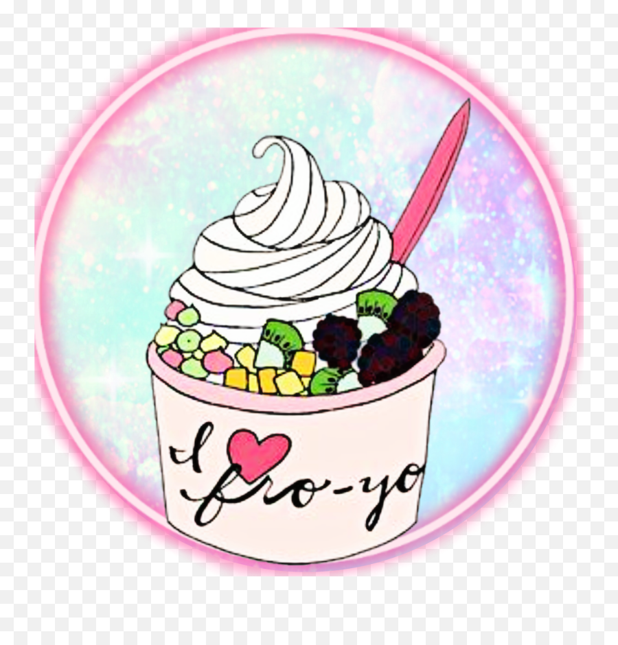 Froyo Sticker Emoji,Frozen Yogurt Emoji