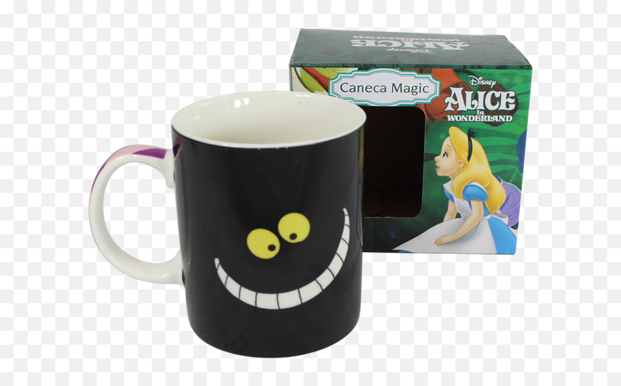 Caneca Magica 300ml Alice Gato Risonho - Alice In Wonderland Emoji,Emoticon Esquadrão Suicida