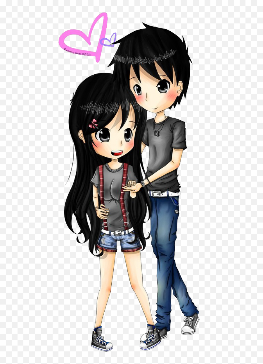Romantic Anime Pic Posted By Ethan Cunningham - Soulmate Couple Sticker Png Emoji,Chibi Anime Girl Different Emotion