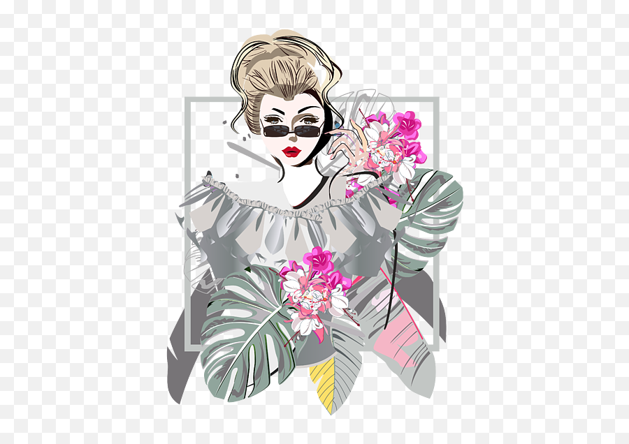 Woman And Flowers Puzzle Emoji,Photoshop Drawing Of Emotions