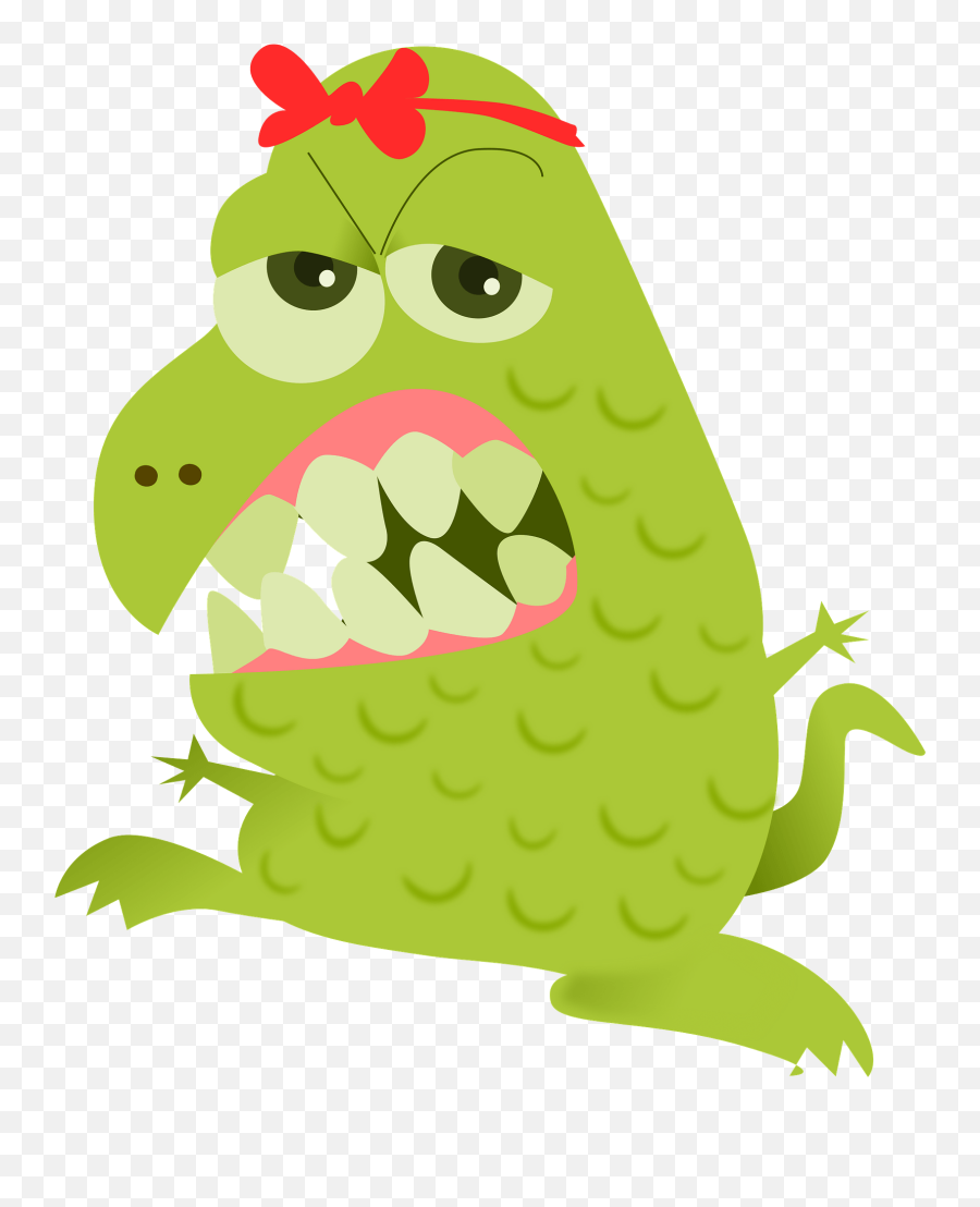 Green Monster With Big Teeth Clipart Free Download - Green Teeth Clipart Emoji,Clipart Of Grumpy Emoji