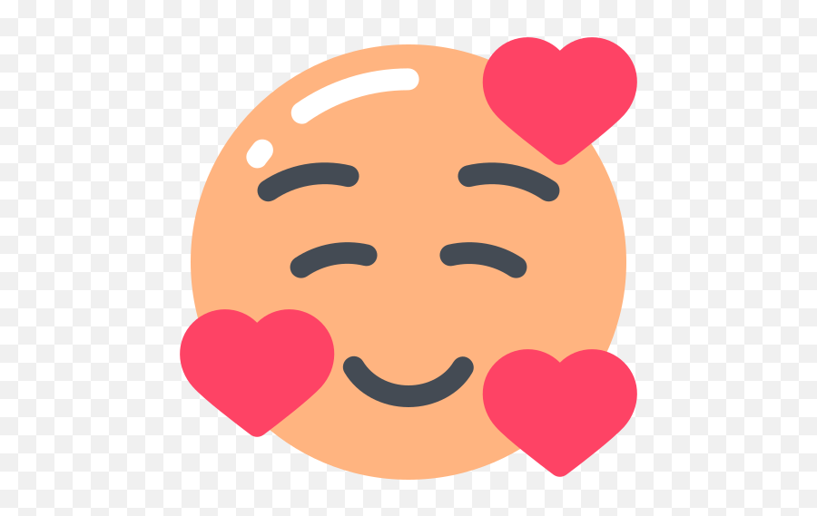 Smiling Face Hearts Love Emoji Free - Smile Png,Love Emoji