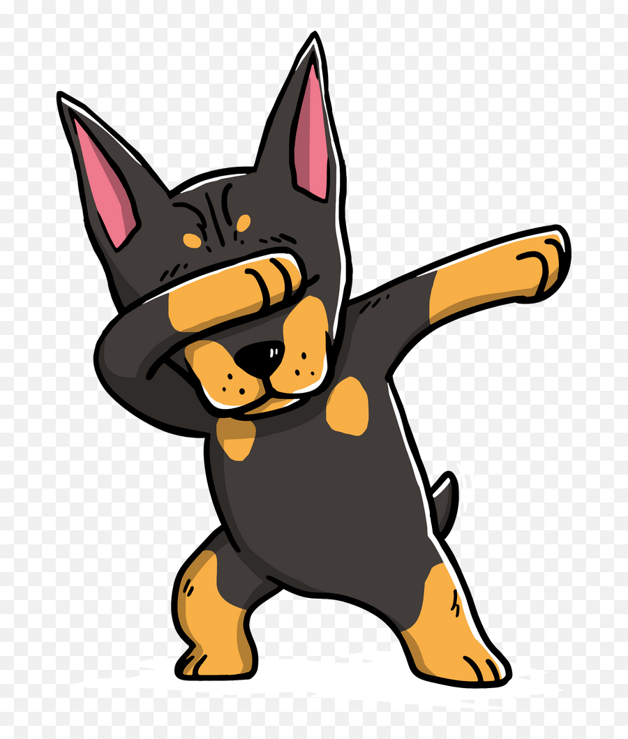 Funny Dabbing Doberman Pinscher Dog Dab - Doberman Sticker Emoji,Daschund Emoji