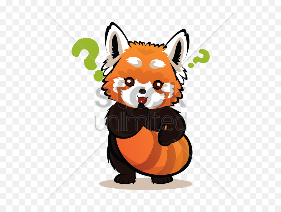 Cartoon Red Panda Confused Clipart - Cartoon Red Panda Standing Emoji,Red Panda Emoji