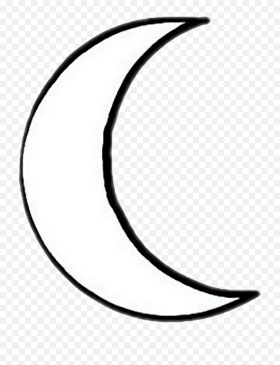 Report Abuse - Crescent Moon Outline Tattoo Clipart Full Sketch Of A Moon Emoji,Cresent Moon Emoji