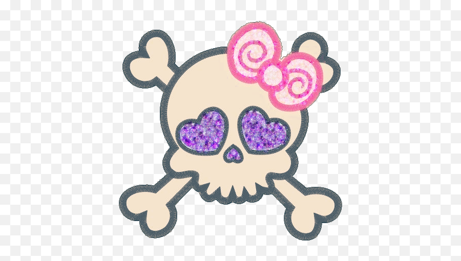 Skulls Crossbones Cute Girly Sticker By - Cute Skulls Free Png Emoji,Skull Vs Skull And Crossbones Emojis