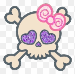Skulls Crossbones Cute Girly Sticker By - Cute Skulls Free Png Emoji,Skull Vs Skull And Crossbones Emojis