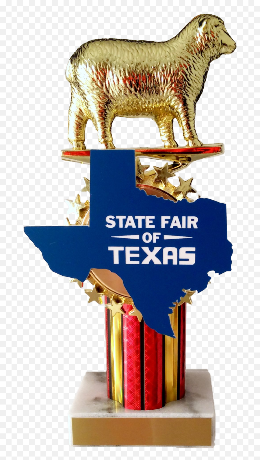 State Fair Sheep Trophy With State Cutout - Pigeon Trophy Png Emoji,Massachusetts Flag Emoji