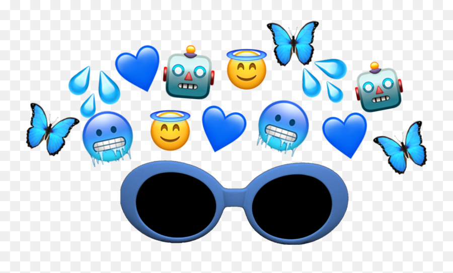 Blue Cloutgoogles Clout Sticker - Dot Emoji,Goggles Emoji