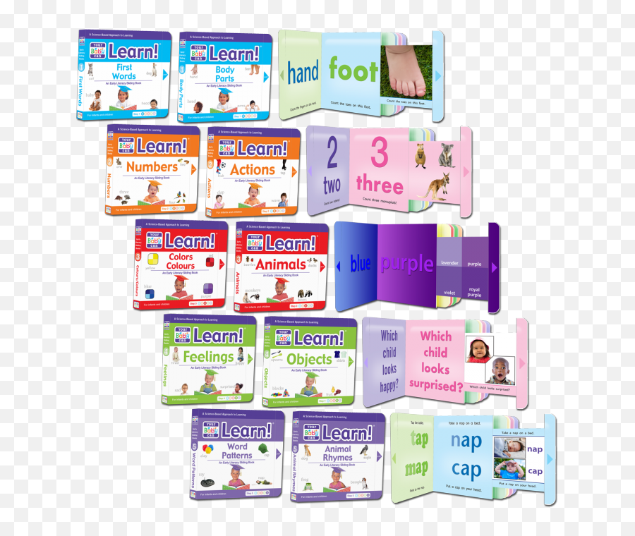 Early Literacy Book And Word Card Set - Your Baby Can Learn Set Of 10 Books Body Parts Actions Animals Objects Word Patterns First Words Numbers Colors Colours Feelings Animal Rhymes An Early Literacy Sliding Book Robert Titzer Emoji,Feelings Word & Emotion Words List For Writing