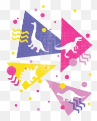 Retro 80u0027s Dinosaurs Kids Tie - Dye Tshirt Teeshirtpalace Emoji,Upsidedown Grey Triangle Emoji