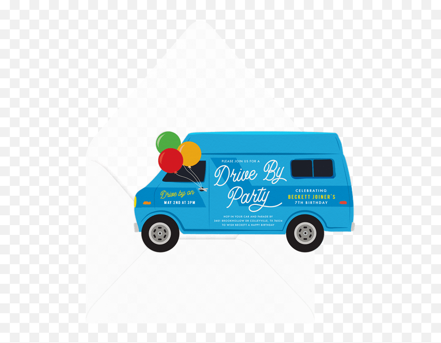Drive By Parade Invitations Greenvelopecom - Commercial Vehicle Emoji,Happy Birthday Moving Emoji
