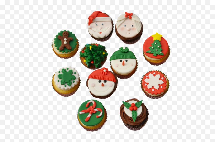 Christmas Cupcakes U2013 Sugar Street Boutique - Christmas Cupcakes Png Emoji,Emoji Cake Toppers