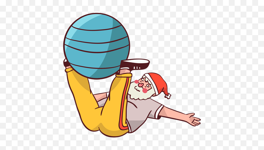 Santa Claus Sportsman Exercise Ball - Pilates Papai Noel Png Emoji,Fist And Man Emoji Blackberry