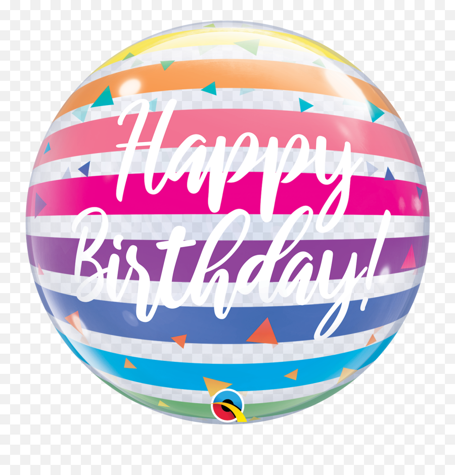 22 Happy Birthday Bright Rainbow Stripes Bubble Balloon - Qualatex 13037 Emoji,Ellen 12 Days Emoji