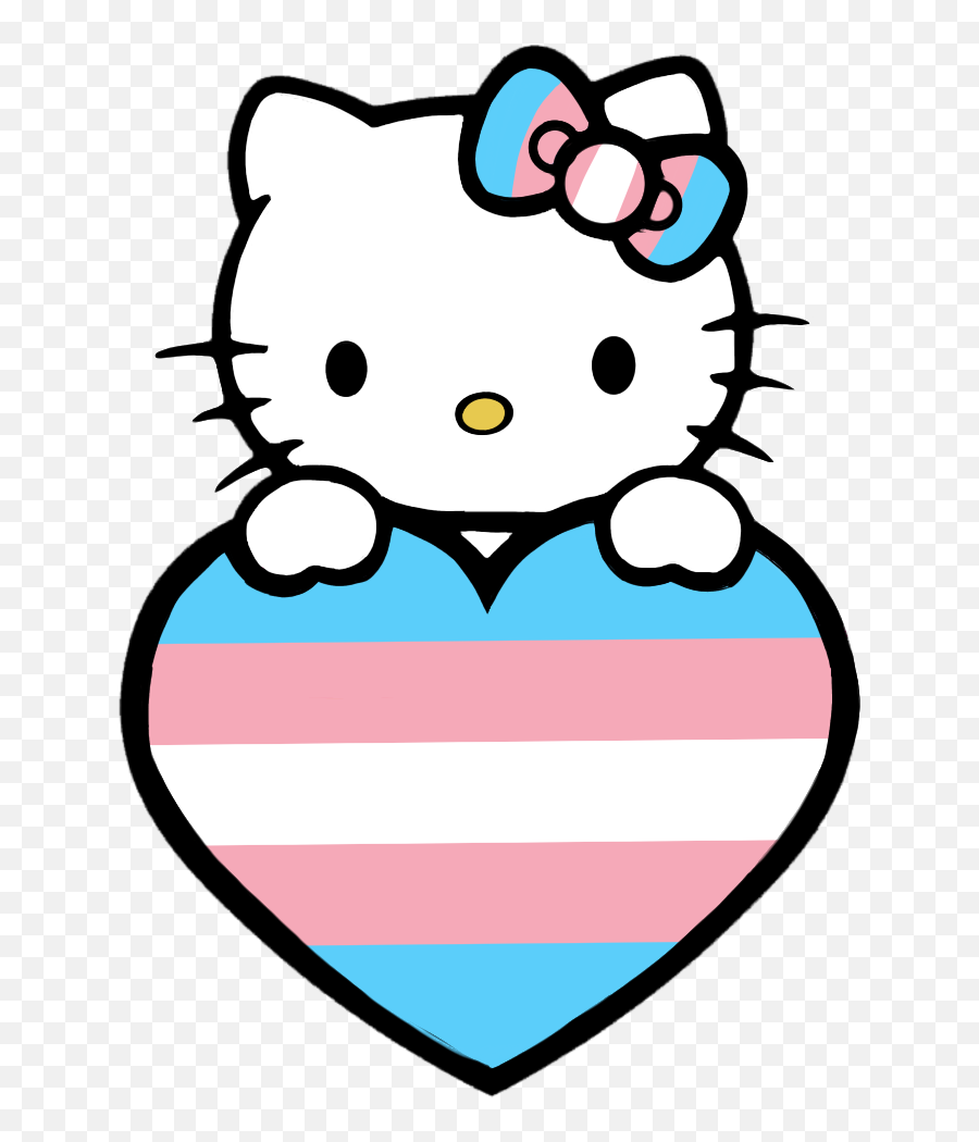 Transgender Sticker - Desenhos Da Hello Kitty Emoji,Cat With Trans Heart Emoji