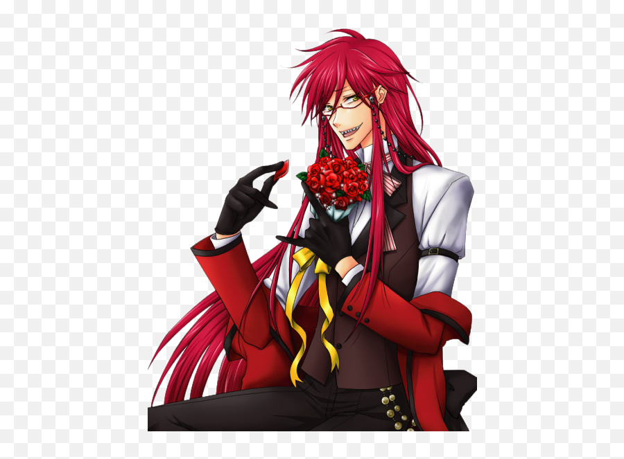 Grell Grellsutcliff Blackbutler Sticker - Glitter Anime Edit Emoji,Grell Sutcliff Emojis