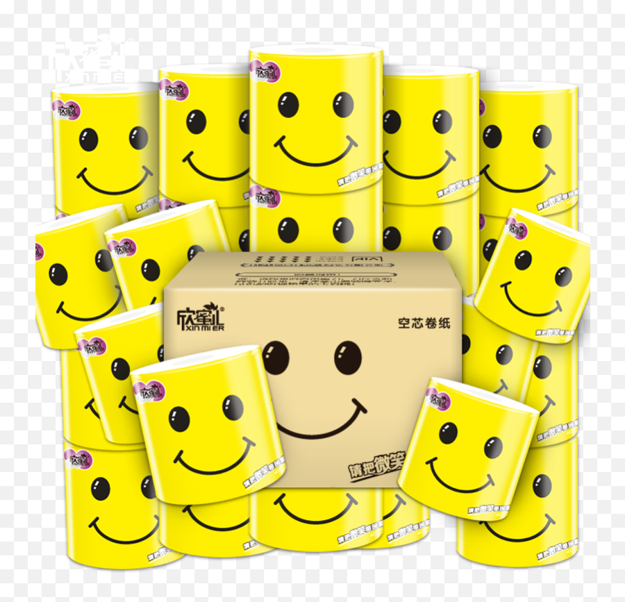 Toilet Paper Tissue Roll Toilet Paper - Happy Emoji,Emoticon In Bathroom