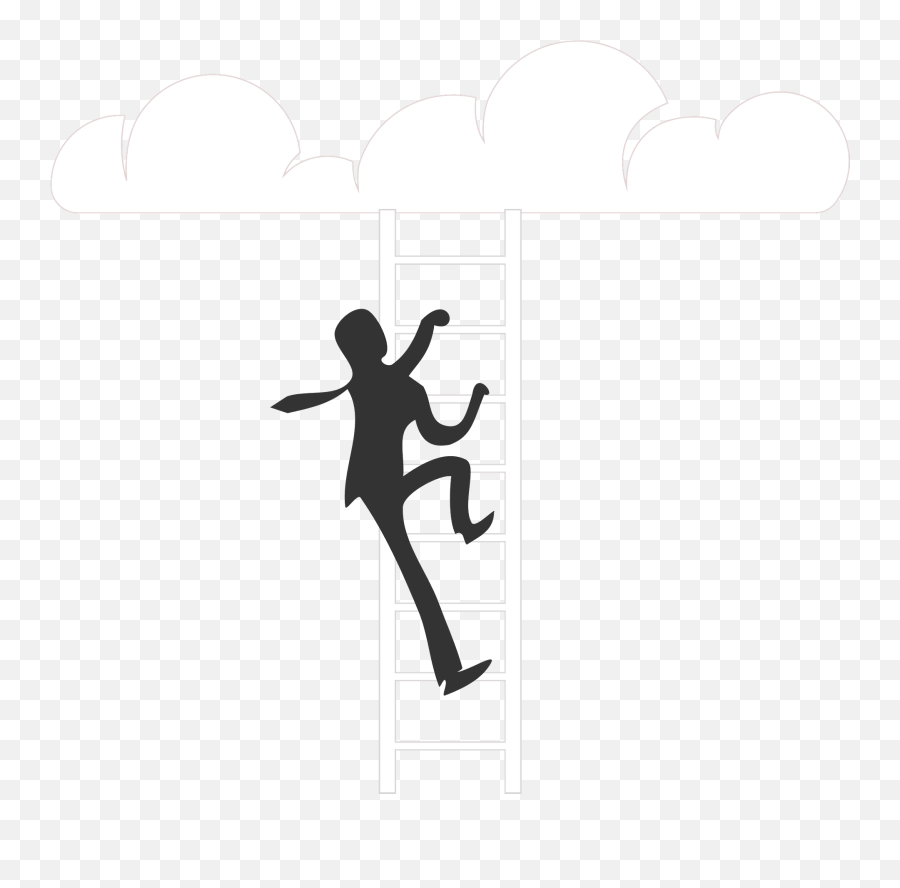 Businessman Climbing To Clouds Clipart - Hard Emoji,Businessman Emoji
