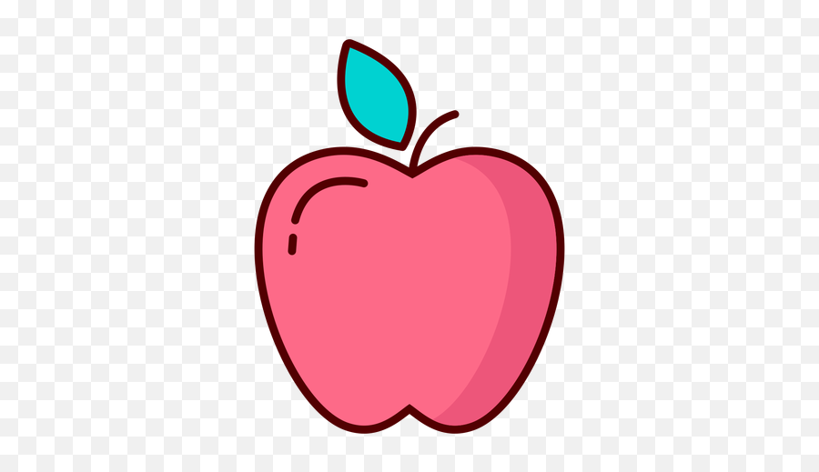 Apple Fruit Illustration - Silueta De Manzana Roja Emoji,Emojis Librospng