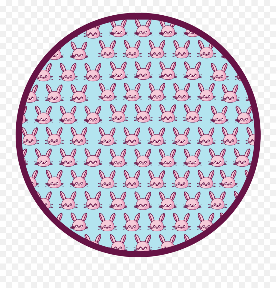 Anime Rabbit Pattern Animal Vinyl Rug - Aplicaciones De Manzanas Para Bordar Con Gusanito Emoji,Panda Emoticon Face Character Print Tank Top