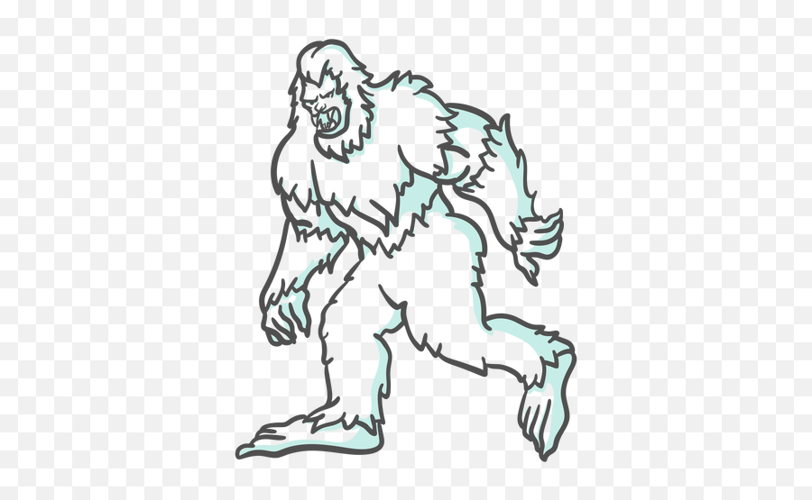 Bigfoot Sasquatch Growling Walking - Desenho Bigfoot Emoji,Sasquatch Emoji