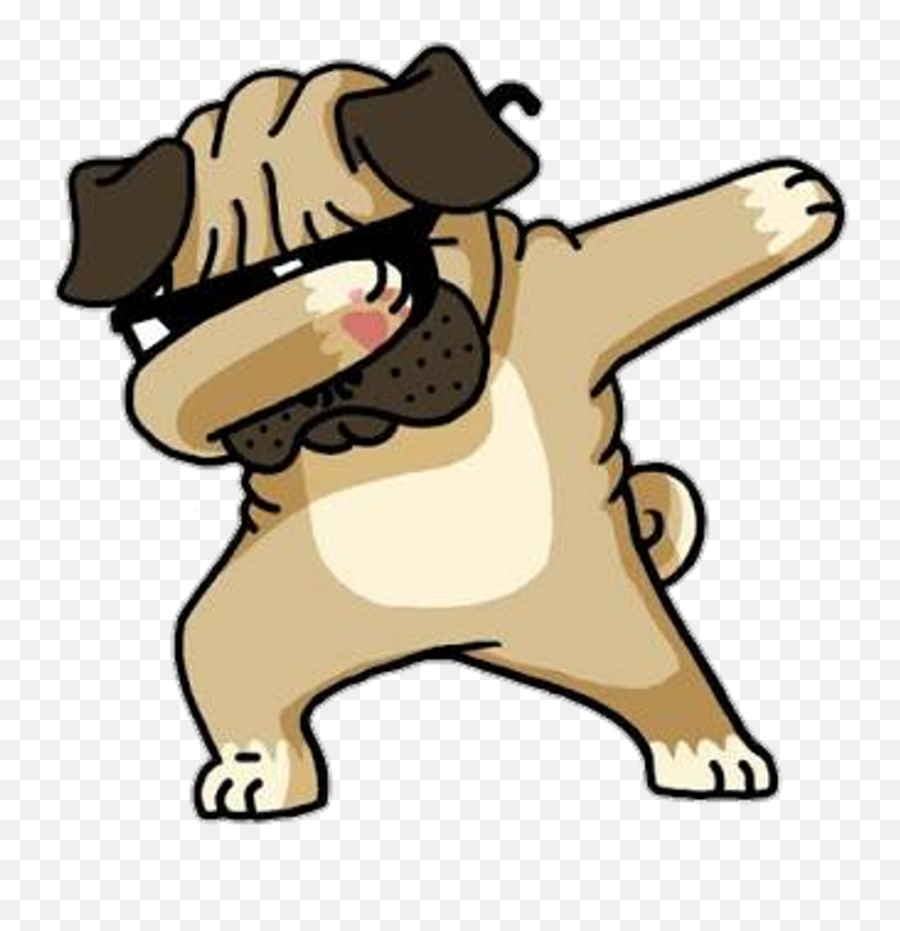 Dog Pug Pugs Turndownforwhat Epic - Cartoon Pug Dabbing Dabbing Dog Emoji,Cartoon Dog Peeking Behind Wall Emoticon