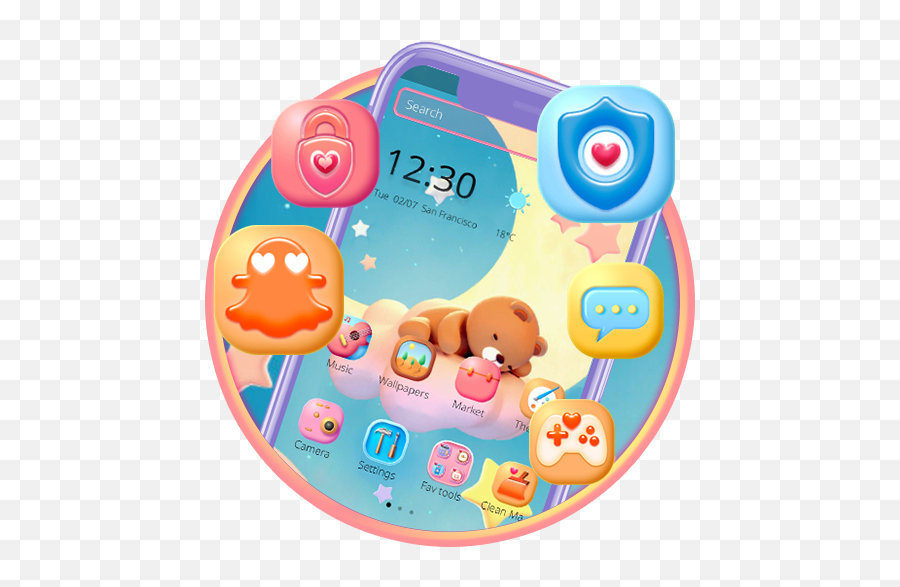 Updated Sleeping Cute Teddy Theme Pc Android App Mod Emoji,Sleeping Emoji Pixel Art