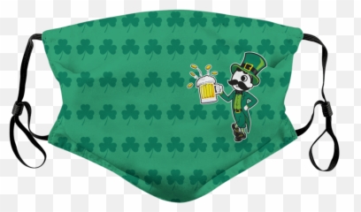Side Natty Boh Shamrock Green Face Mask Emoji,The Scream Part Blue Emoticon Facebook