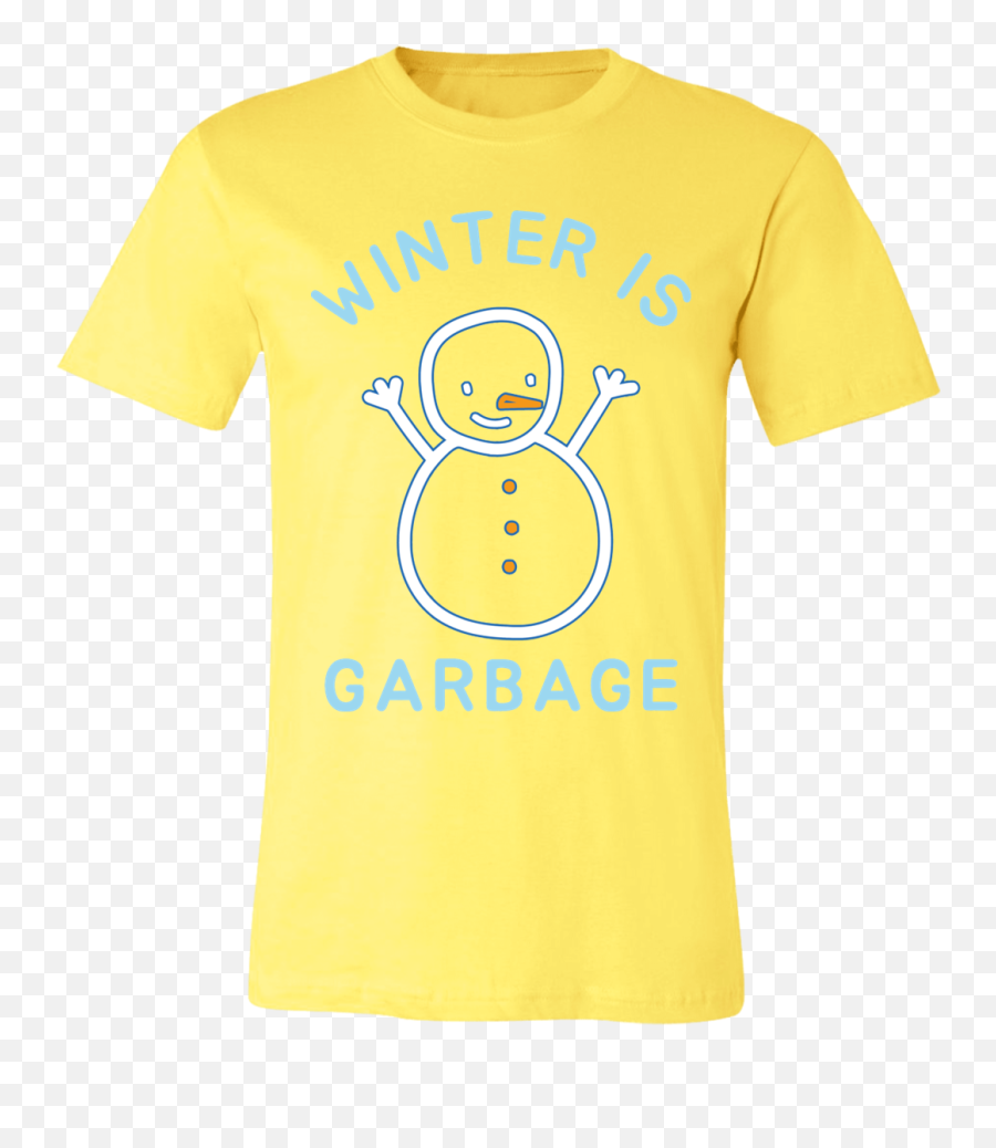 Funny Cute Winter Is Garbage T Shirt Cold Weather Hater - Short Sleeve Emoji,Weather Emoticon