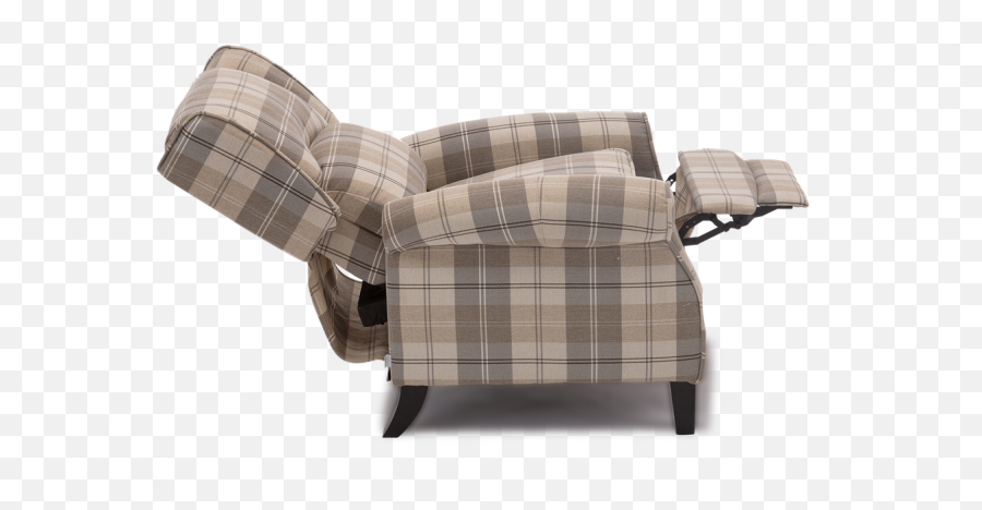 Beige Tartan Fabric Recliner Armchair Upholstered Wing Back Emoji,Emojis Backrest Pillows