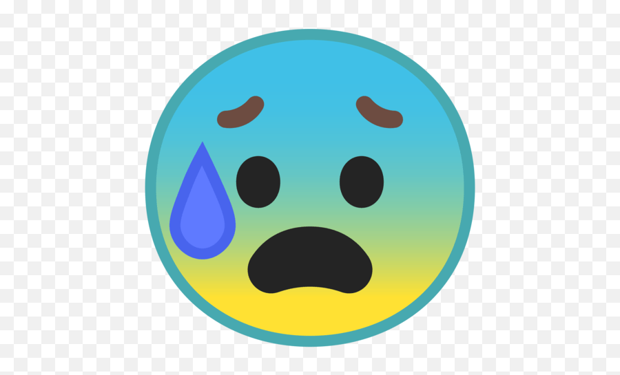 Anxious Face With Sweat Emoji,Scared Sweating Emoji