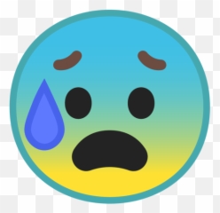 Anxious Face With Sweat Emoji,Scared Sweating Emoji