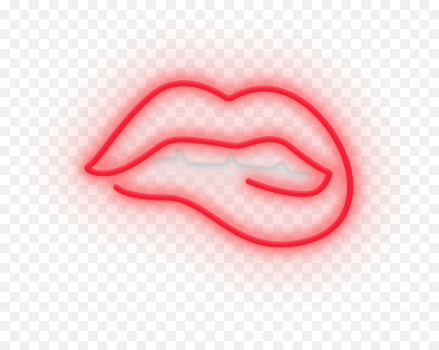 Læbe Neonskilt Emoji,Emoji Biting Lips